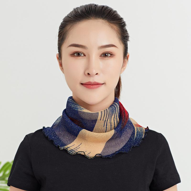 Bufanda para Mujer Diadema Protección Facial Bufanda Fina de Seda Cuello Falso Mascarilla Versátil Protección para el Cuello A Prueba de Viento en Invierno