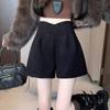 2024 Wool High-Waisted Wide-Leg Shorts for Women - Autumn/Winter Sequin Casual Pants with Boots