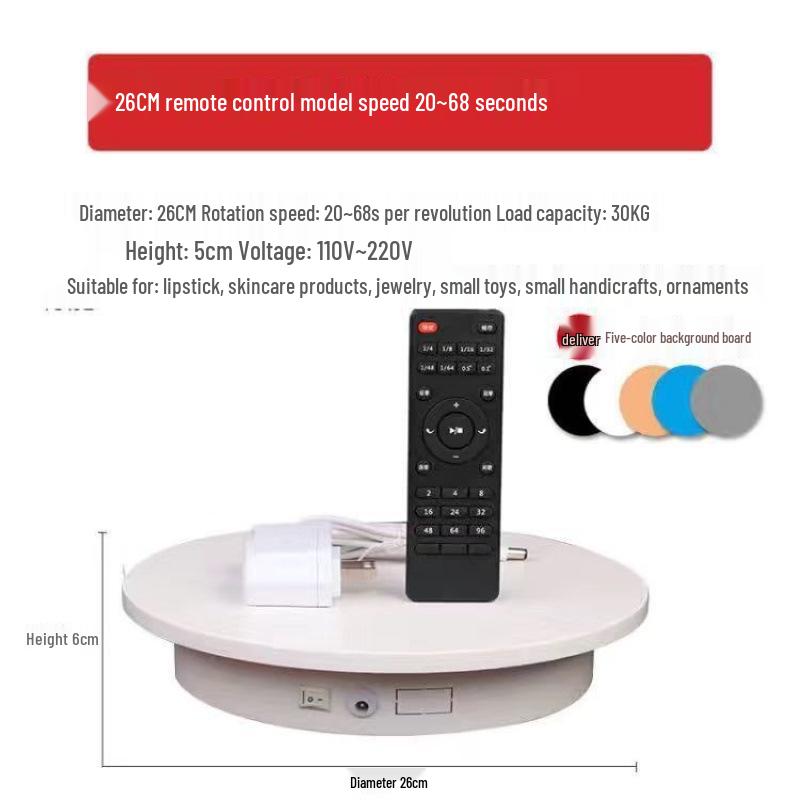 Automatic Rotating Display Stand with Remote for Photography and Live Streaming