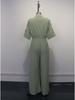 Women's Fashion Jumpsuit: New Loose-Fit, Waist-Slimming Wide-Leg Pants with Lapel Workwear Design.