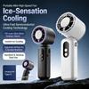 Portable Ice Cooling Handheld Fan 199-speed Usb Rechargeable Mini Folding Neck Fan With Semiconductor Refrigeration