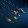 Rinhoo Necklaces & Pendants Jewelry For Women Vintage Cameo Queen Flower Beauty Head Crystal Pendant Necklace Sweater Long Chain