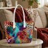 Vibrant Animal Print Tote Bag Casual Lightweight Large Capacity Daily Shopping Fashion Shoulder Handbag