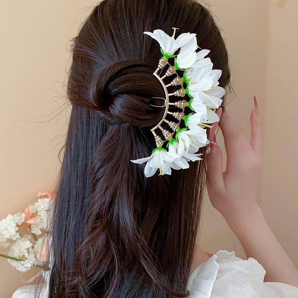 Large Flower Hair Stick Bohemian Bride Hair Accessories Elegant Chinese Style Side Clip Girls
