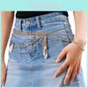 Female Summer Gold Pearl Multilayer Body Chain With Lobster Clasp For Fashion Trendy Wear