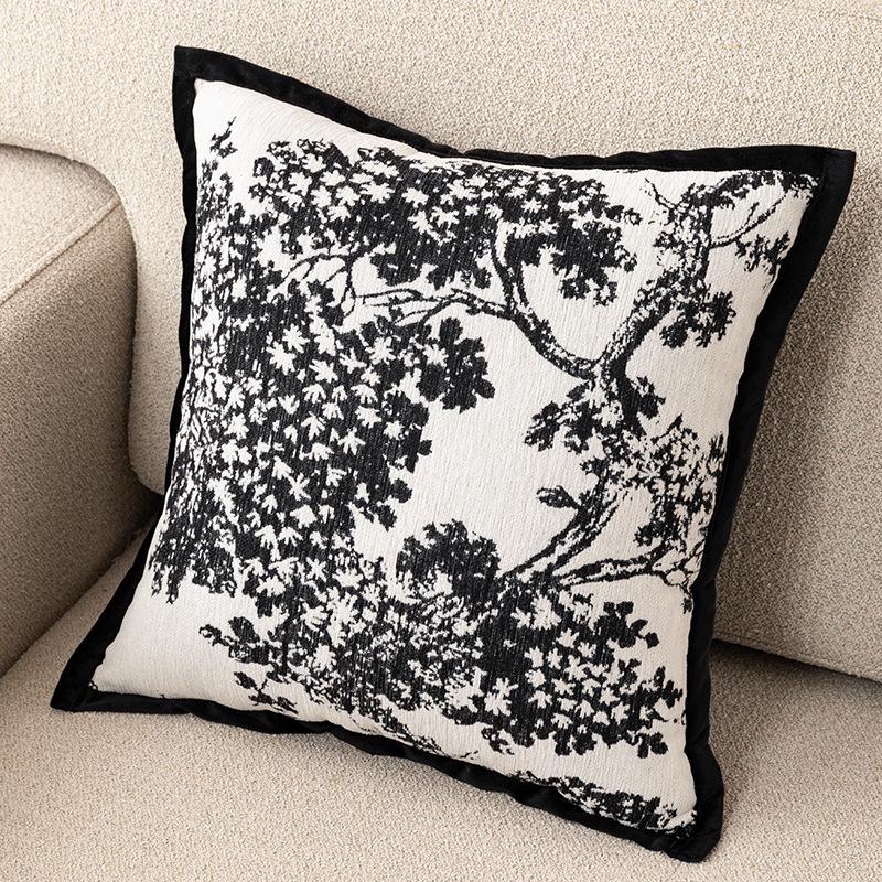 Niebieska poszewka na poduszkę do sofy z chenille - Nowoczesna minimalistyczna poduszka do salonu, sypialni lub jako zagłówek łóżka