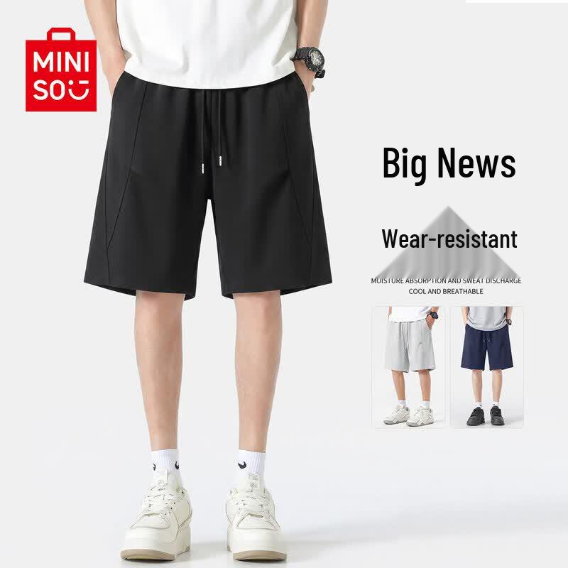 MINISO Men s Deconstructed Casual Sports Shorts L чёрный