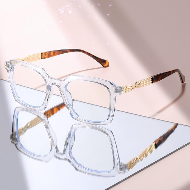 

New Retro Black Frame Blue Light Glasses, Gold Twisted Legs Design, Clear Lens Computer Eyewear for Men & Women Eye Protection прозрачный