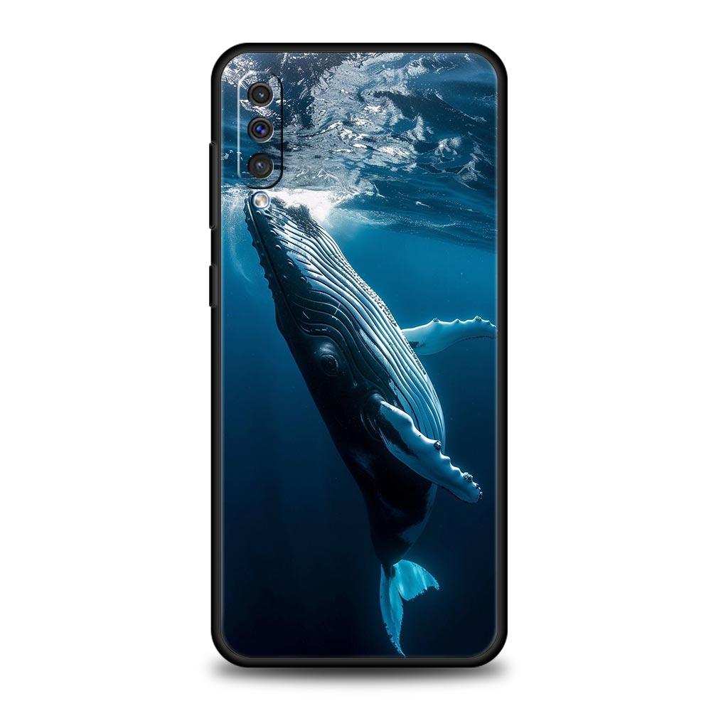 Case For Samsung A56 A36 A26 A54 A52 A24 A14 A50 A70 A40 A06 A12 A22 A34 A42 A32 5G A04s A16 Cover Ocean Whale Shark Swimming