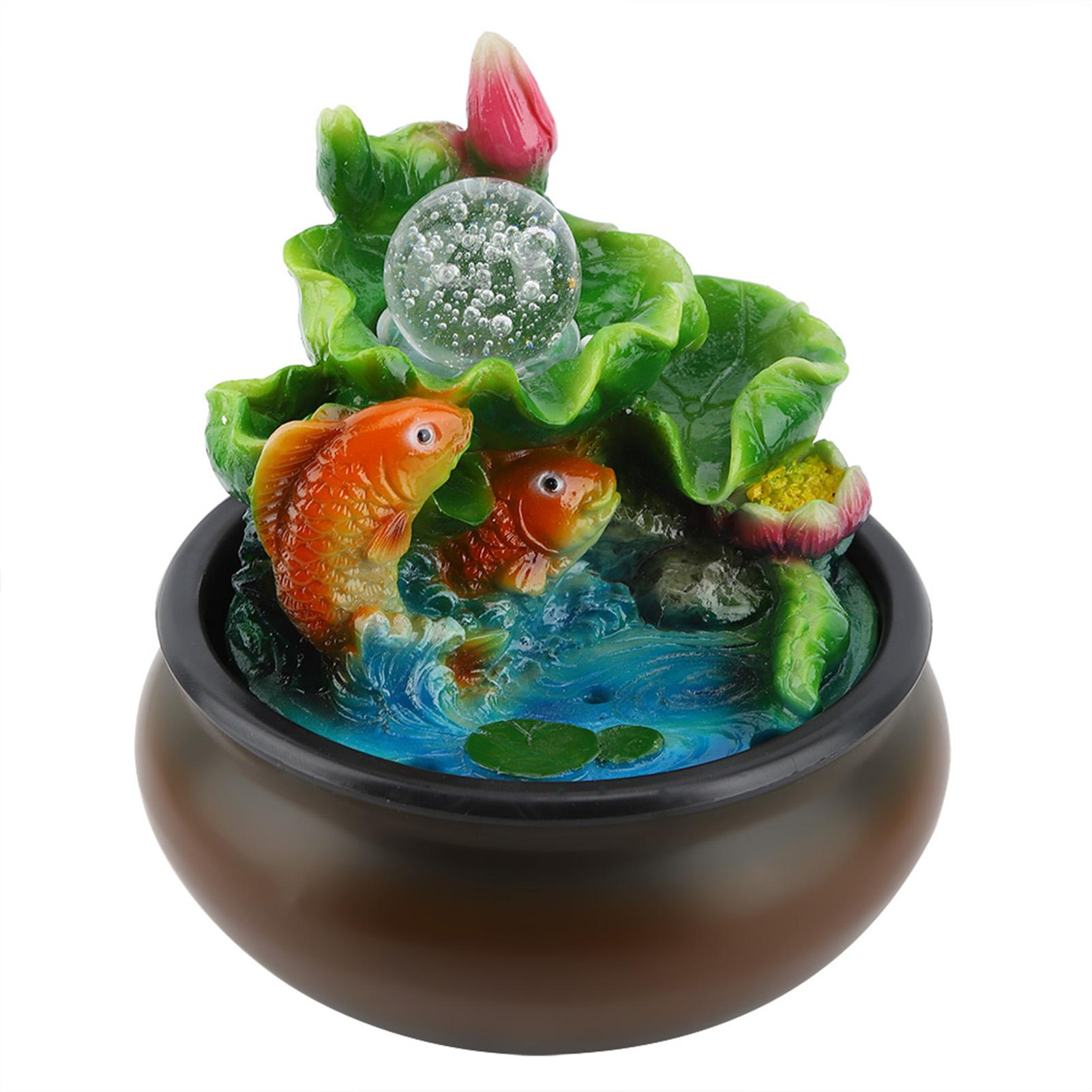 

Mini Desktop Fountain Feng Shui Lucky Fish Home Desktop Decoration