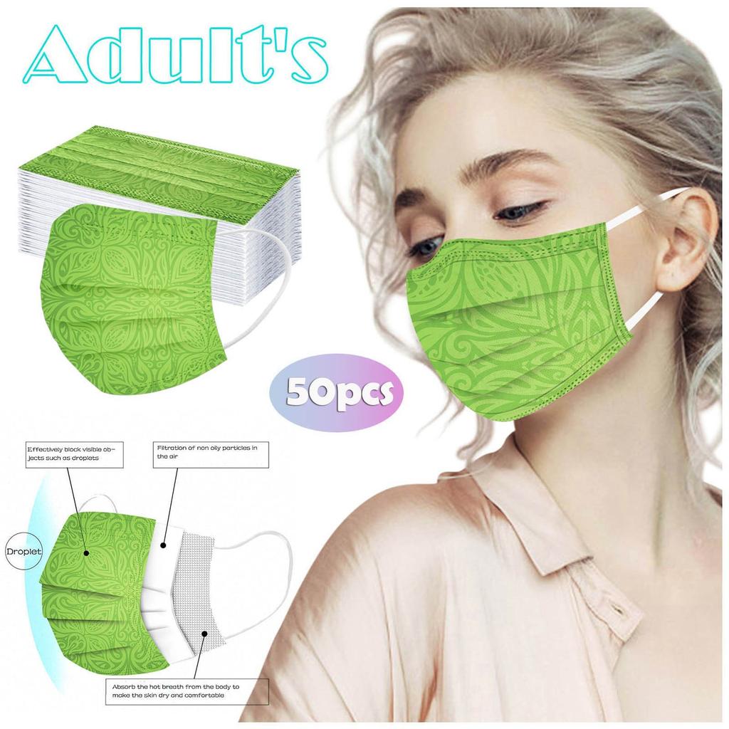 Adult Women Man Disposable Face Mask Industrial 3Ply Ear Loop 50PC Mask