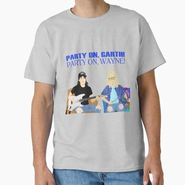 Waynes World Party On Classic TShirt Made In UsaAus TShirt S2xl S