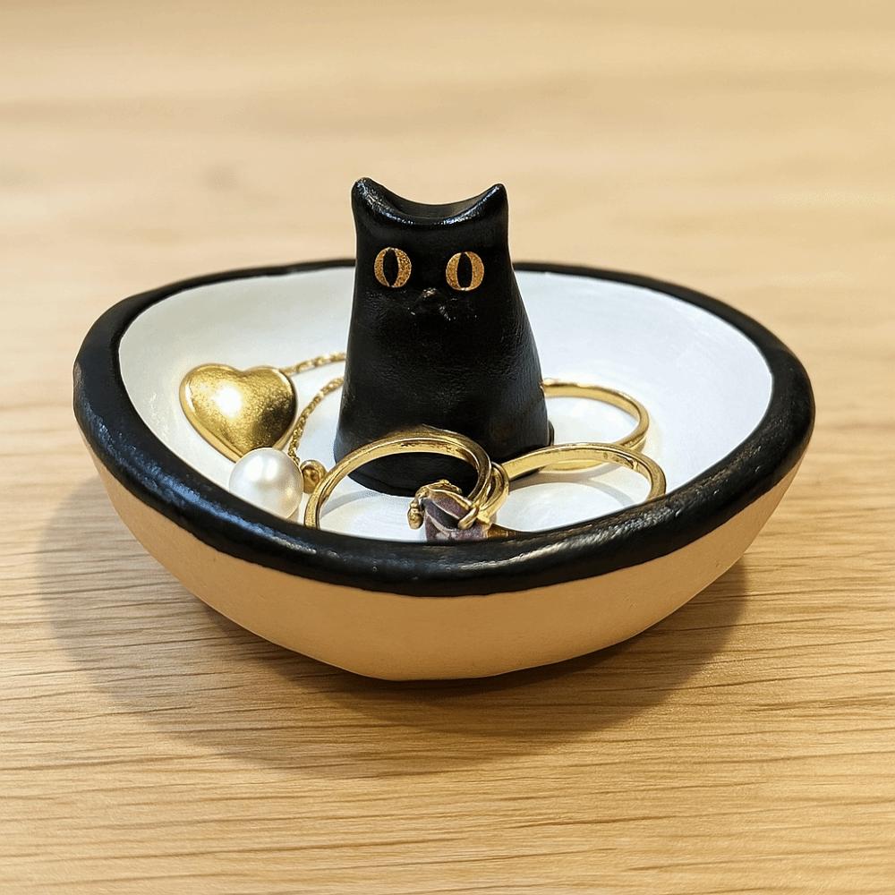 Cute Kitten Ring Stand Resin Ring Dish Crafts Cat Ring Holder  Valentine's Day