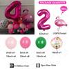 34pcs 32 Inch Rose Red Number 1-9 Birthday Balloon Set Flamingo Balloon Tropical Hawaii Theme Party Decoration Festival Supplies