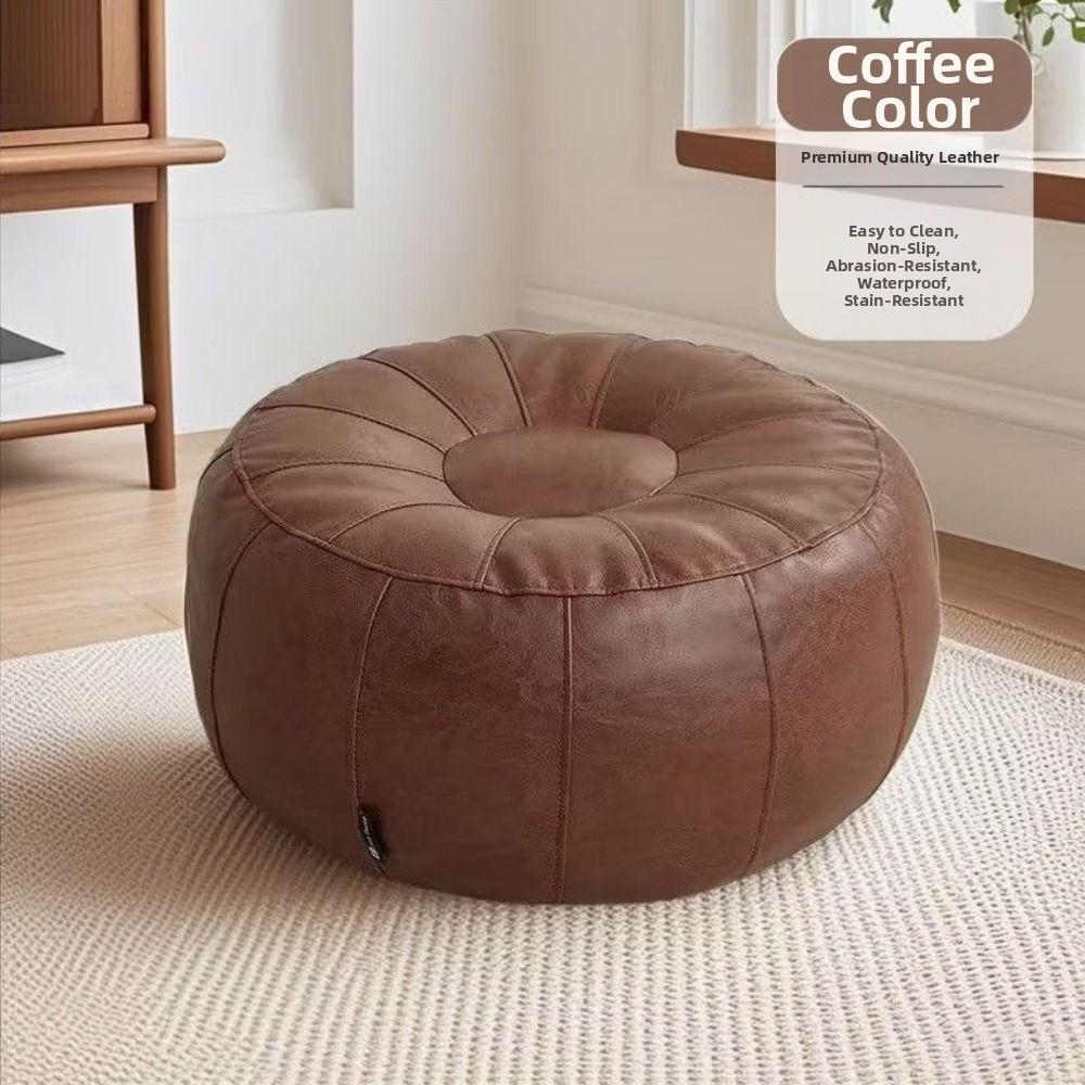 Large Capacity Unstuffed Cushion Cover Round Sofa Stool Cover Storage Leg Bench Living Room