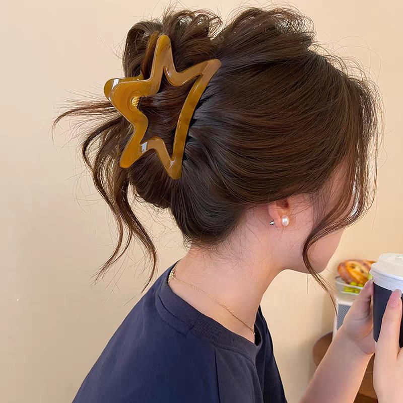 Korean Leopard Print Bow Hair Claw: Extra Large High-End Half Updo Clip for Women