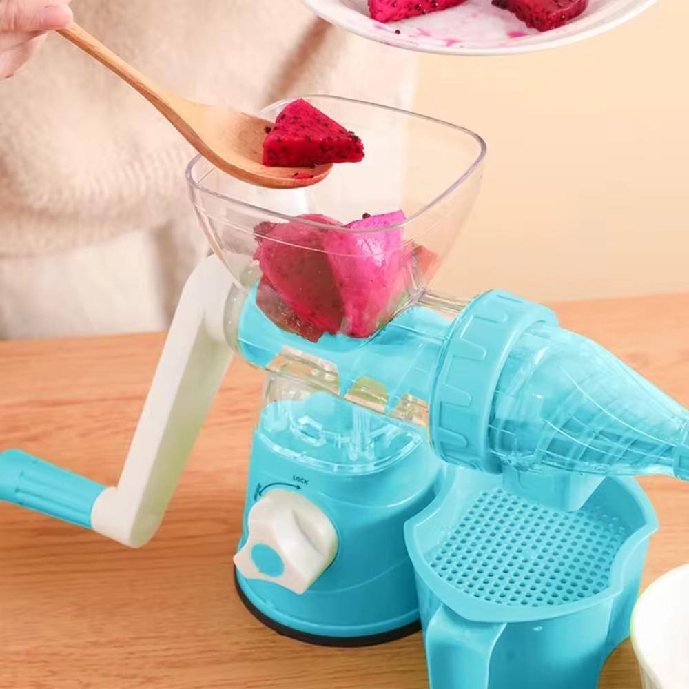 Silicone Suction Bottom Hand-Cranked Squeezing Juicer Plastic Juice Mixer Fruit Squeezer Desktop