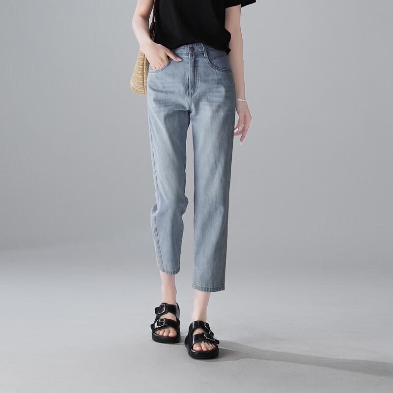 SOFSIL 2026 Summer Retro High-Waist Skinny Cropped Jeans