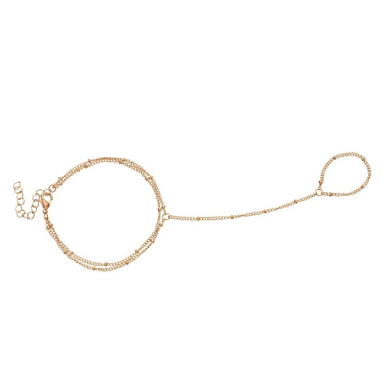 Multi-layered beaded chain link toe bracelet for women - hot selling trendy jewelry золотой