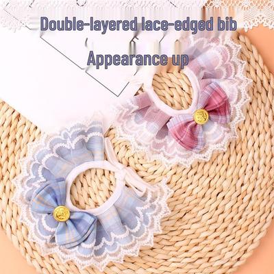 Kitten & Puppy Lace Bib Collar with Bow - Princess Style Neck Warmer Pet Accessory