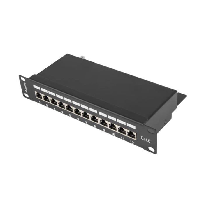 Rack - Accessoires De Baies Lanberg - PPF6-9012-B - Patch Panel 10'', 12 Port 1U, Cat.6, Black