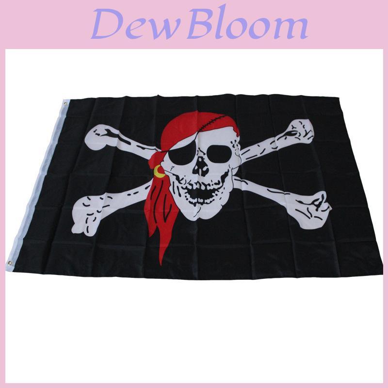 Jolly Roger Piratenvlag Banner Polyester Materiaal Halloween Decoratie Voor Piratenliefhebbers