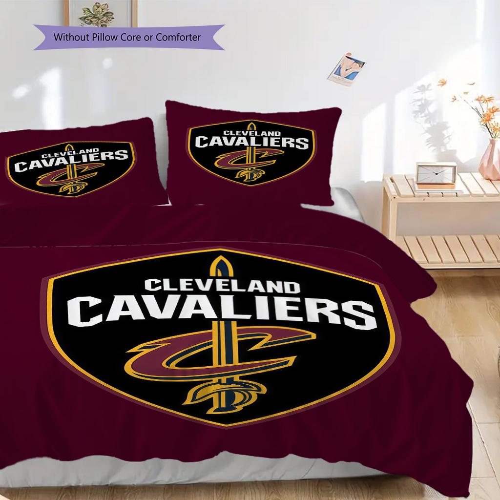Cleveland Cavaliers Team Spirit Three-piece set(1 * duvet cover + 2 * pillowcase, without core) Duvet cover and pillowcase Christmas birthday gift