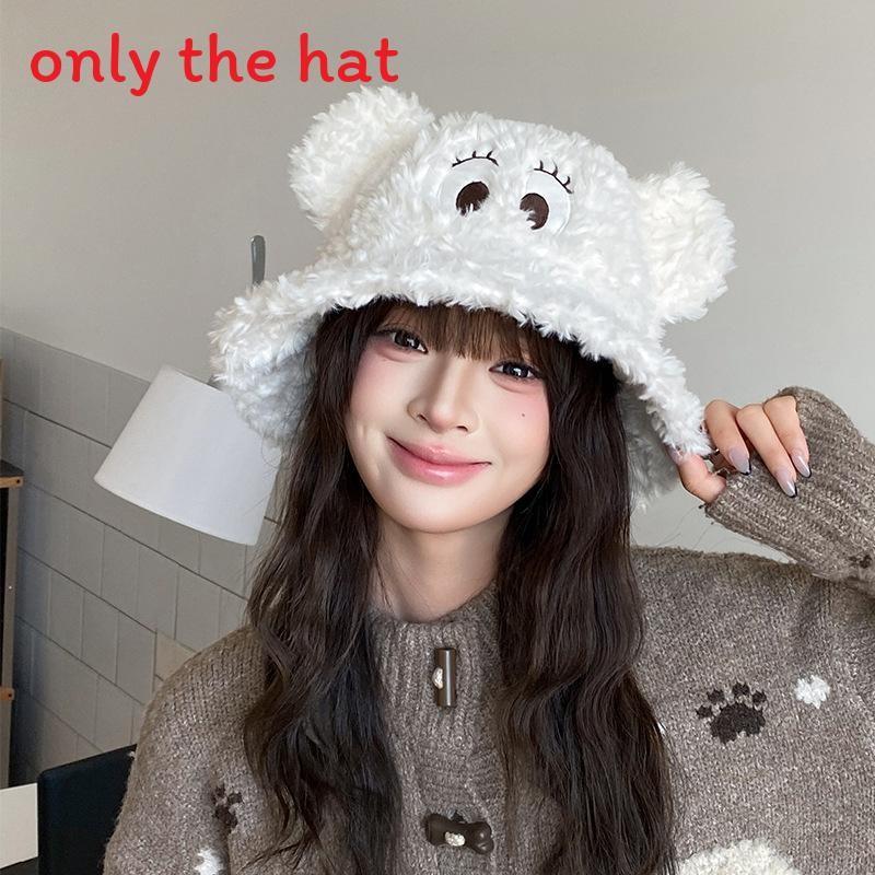 Fisherman Plush Cute Hat With Big Eyed Embroidery And Ear Design For Daily