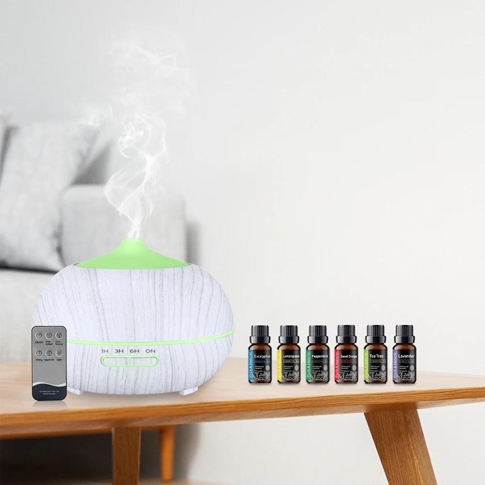 

Diffuser For Home 550ml For Home Essential Oil Aroma Oil Diffuser with Remote 7 Color LED 6 Oils белый
