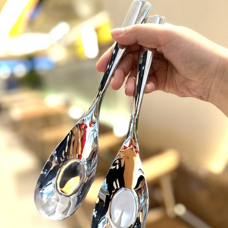 Elegant Mirror Polished Serving Spoon Practical 316L Stainless Steel Serving Spoon Perfect Thick Flatware for Dining