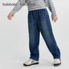Balabala Boys' Fleece-Lined Straight-Leg Denim Jeans