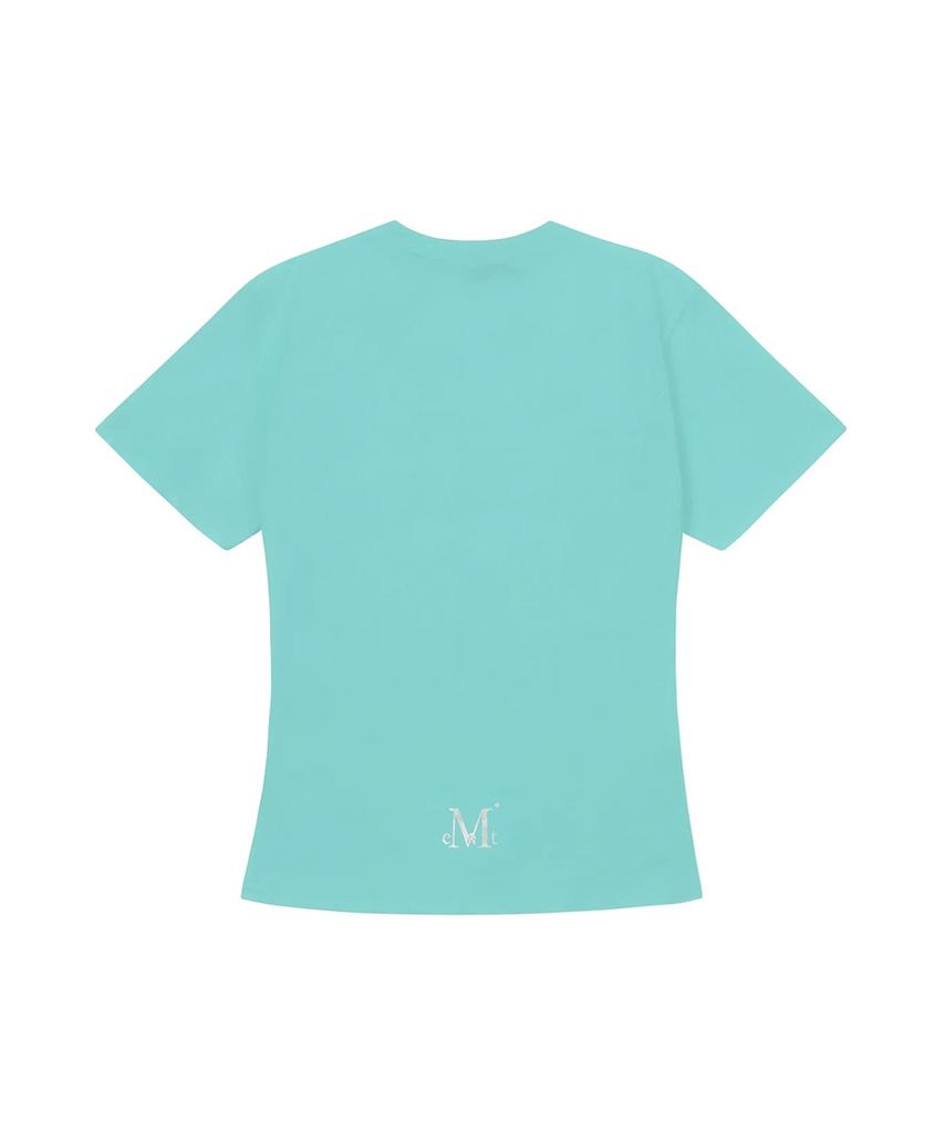MUCENT Avix Vivid Mint Silver Print Slim Fit Short Sleeve T-Shirt