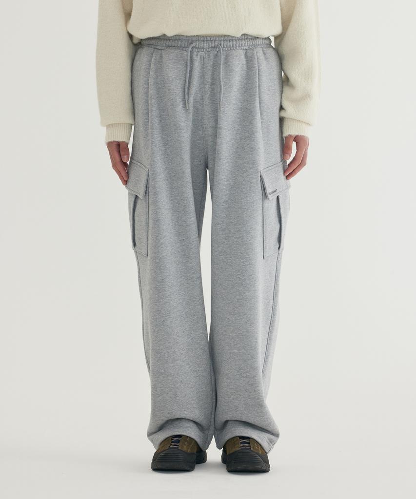 COVERNAT Small Authentic Cargo Sweatpants Melange Gray
