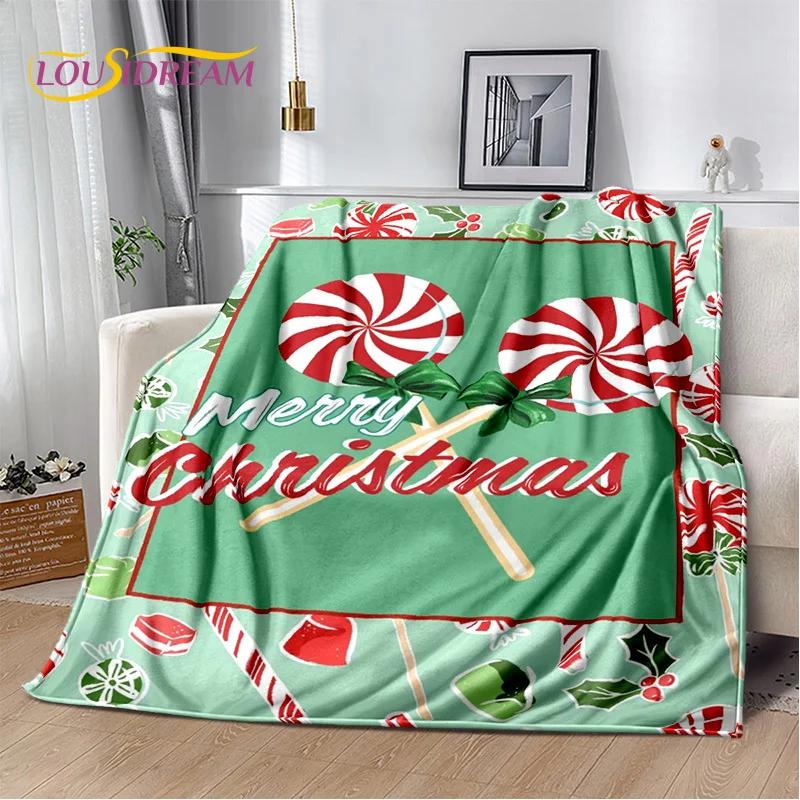 Frohe Weihnachten Baum Weihnachtsmann Geschenk Plüschdecke, Flanelldecke Überwurfdecke für Wohnzimmer Schlafzimmer Bett Sofa Picknick Wandern