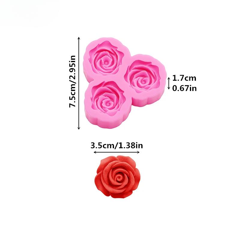 3D Rose Floral Large Small Resin Accessories Silicone Molds DIY Floral Resin Phone Case Head Rope Mold Flower Chocolate Mold