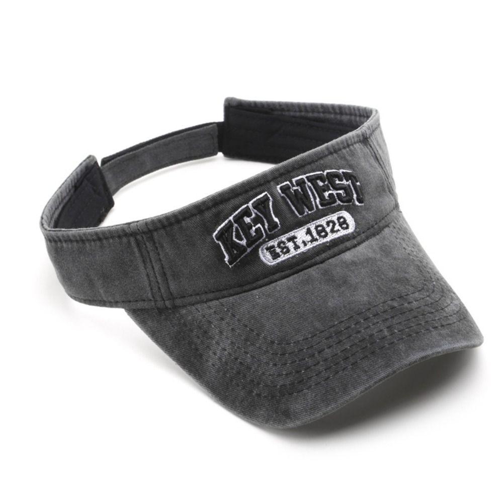 

Cotton Summer Sports Sun Hats Adjustable Empty Top Sun Hat Letter Tennis Sunscreen Cap Golf Hiking чёрный