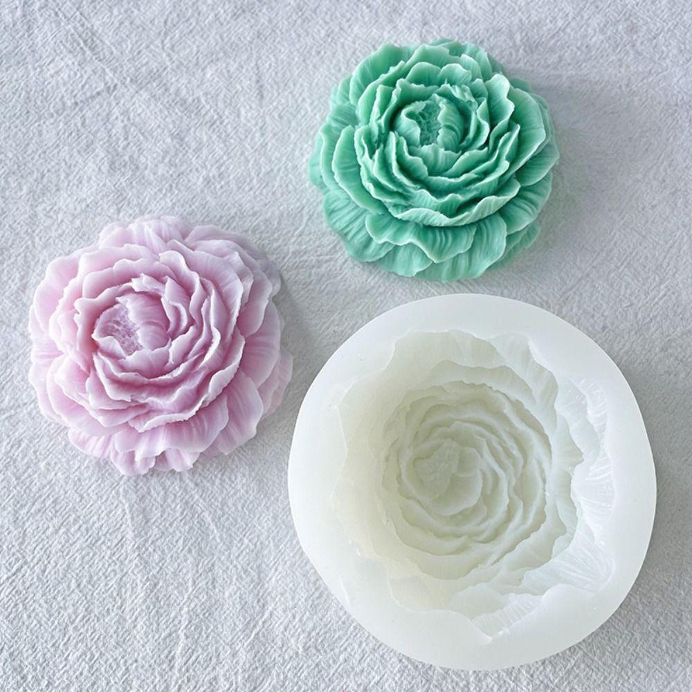 Convenient Healthy DIY Flowers Candle 3D Homemade Soap Mold Candle Mold Silicone Mould Peony Mould