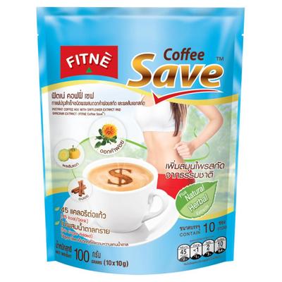 FITNE ' Coffee Save Instant Coffee Mix with Safflower Extract and Garcinia Extract 10 / 24 Sachets - Thai