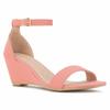 Women Sandals Sexy 8cm Pointed Toe Thin High Heels Wedge Platform Ankle Strap Sandal Party Solid Color Wedding Shoes