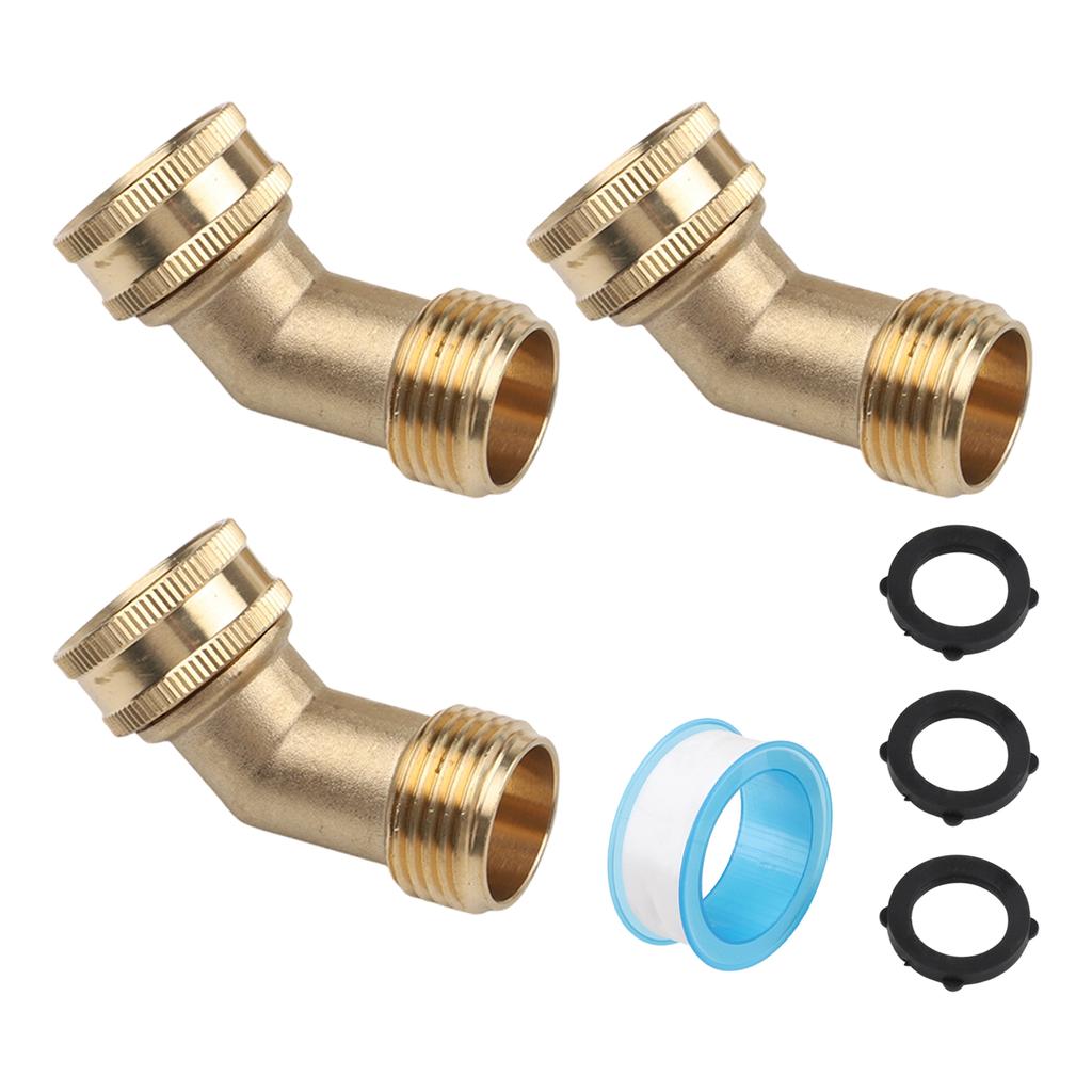 Angled Hose Fitting with 1/1 Inch GHT Thread and 11 Degree Brass Construction for Lawn and Garden Applications