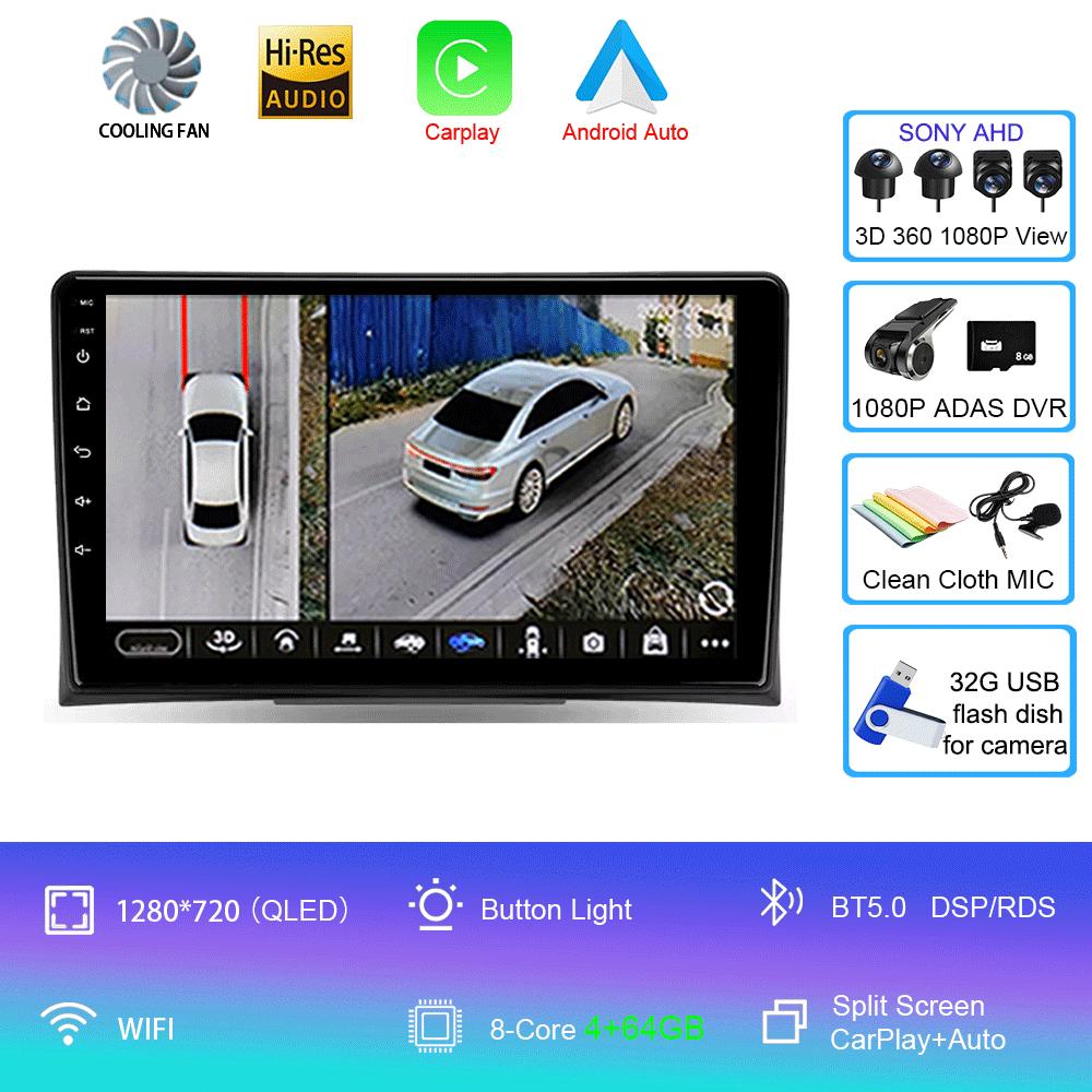 Radio auto Android 14 Pentru Volkswagen Multivan T5 2003 2004 -2015 Navigație Player Multimedia Stereo GPS WiFi+4G DSP Carplay+Auto