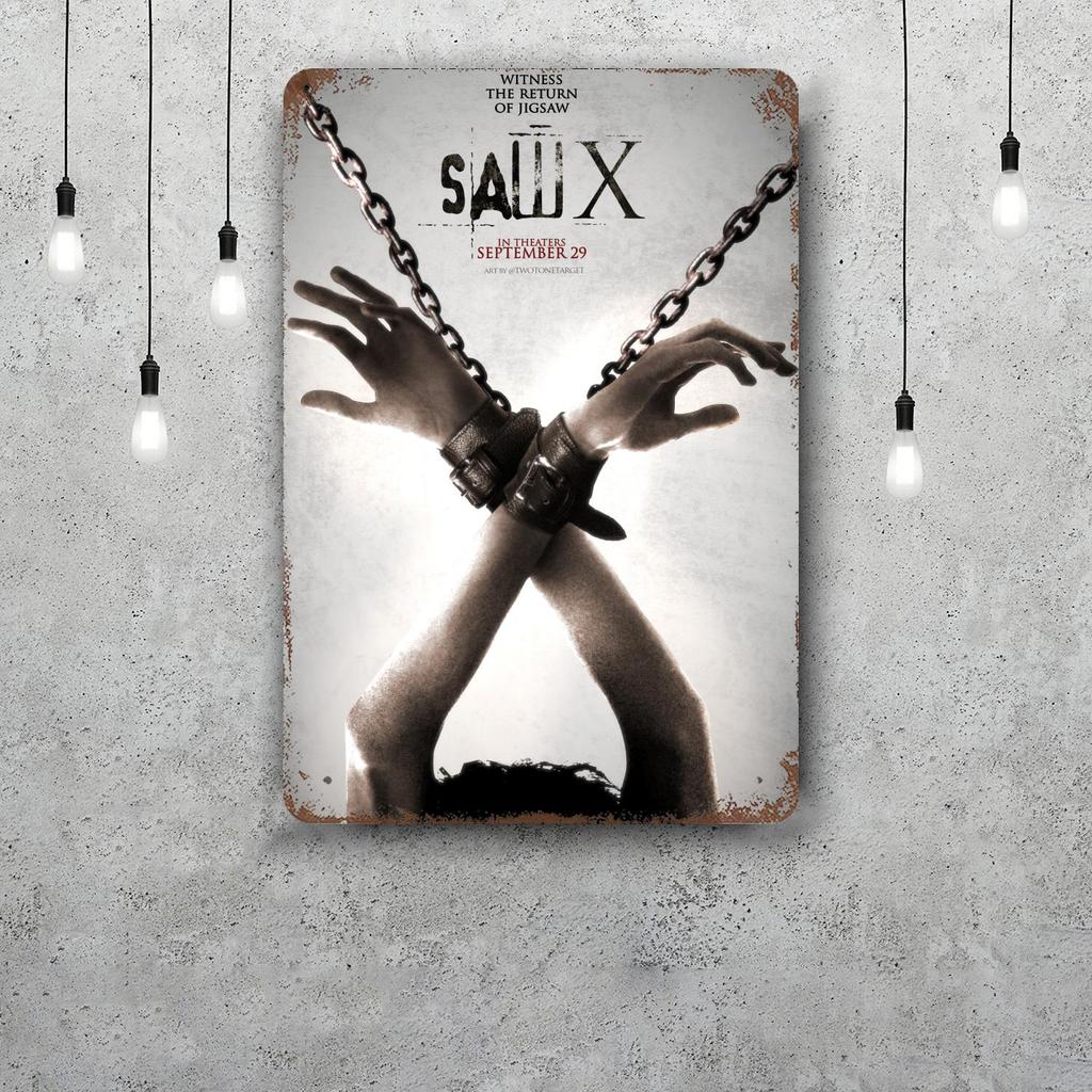 Saw X Retro Vintage Tin Sign Poster Decorative Plaque Metal Plate Wall Decor