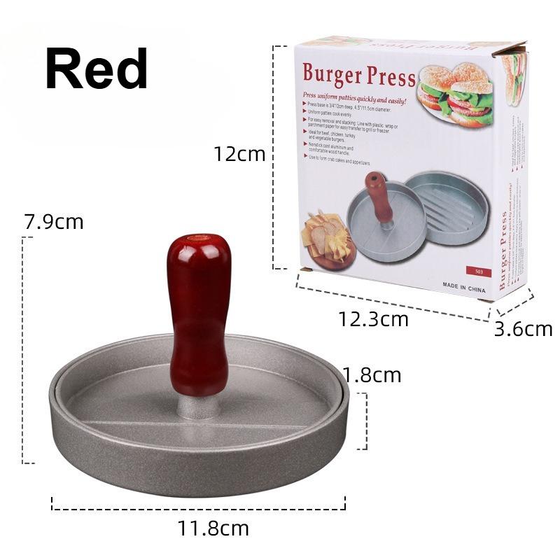 

Пресс для гамбургеров, пресс для мяса, лоток, круглая форма для мясных котлет, кухонный пресс для бургеров 11.9*7.9*1.8cm красный