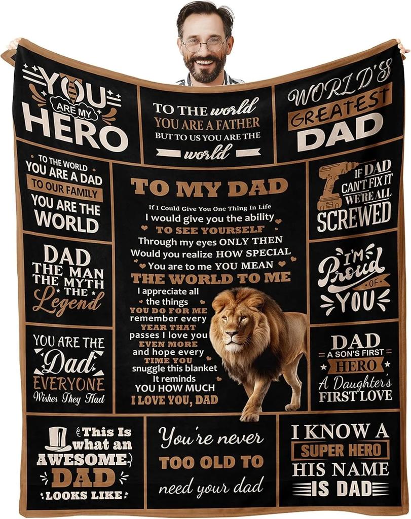 Idea Gifts For Brother Blankets for Father's Day Mother's Day Anniversary Birthday Thanksgiving for Dad Mom Uncle Aunt Grandpa