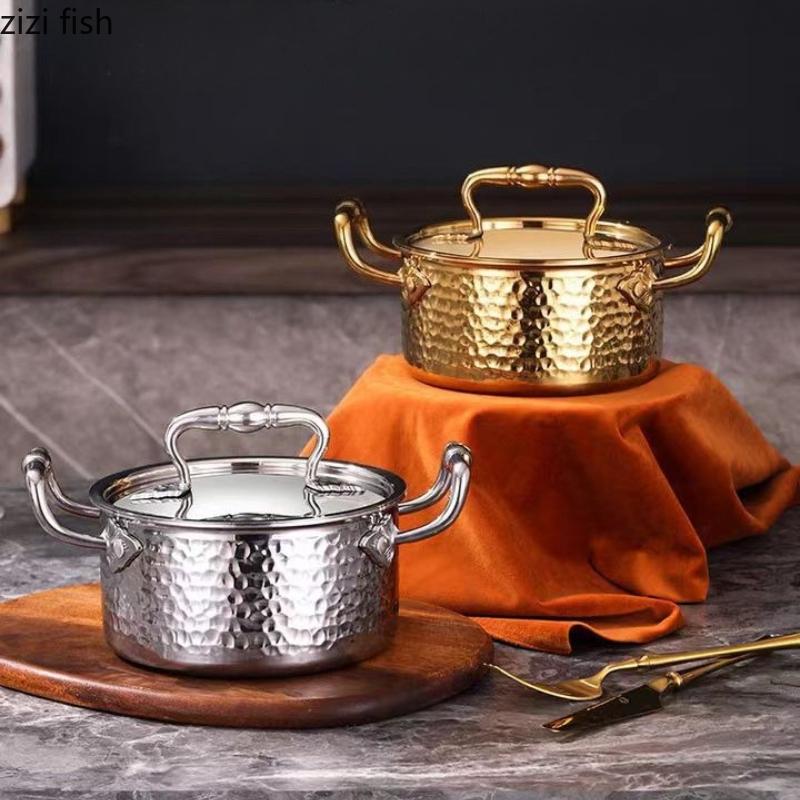 Thickened 304 Stainless Steel Pot Small Hotpot Dual Purpose Boiling Pot Saucepan Soup Pots Kitchen Supplies Stock Pots Cookware