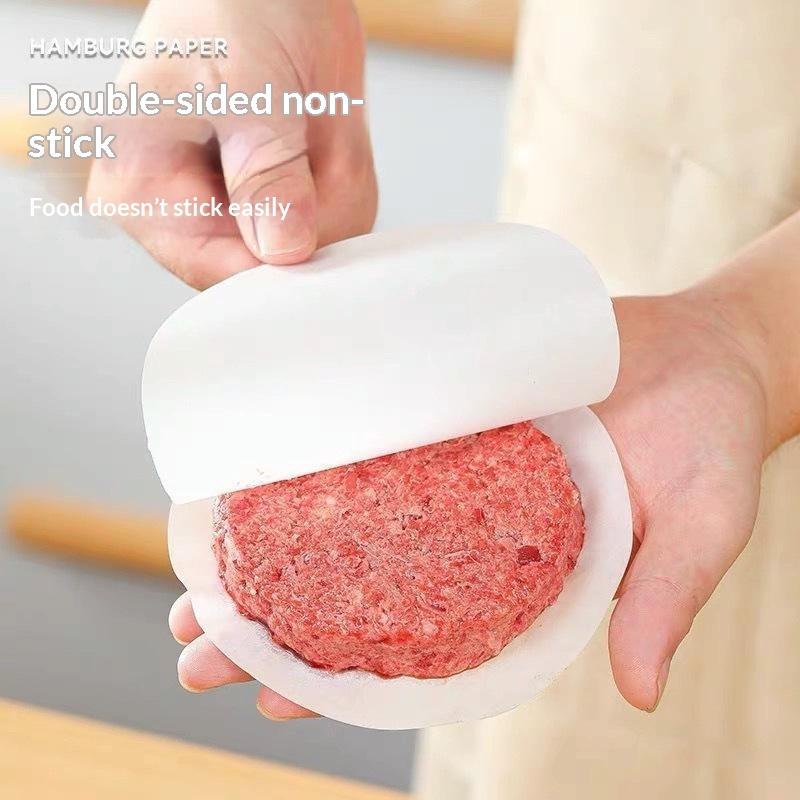 100 Stück Einweg-Hamburger-Patty-Trennscheiben Runde Hamburger-Lebensmittelpads Papier Antihaft-Ölpapier Backpapier