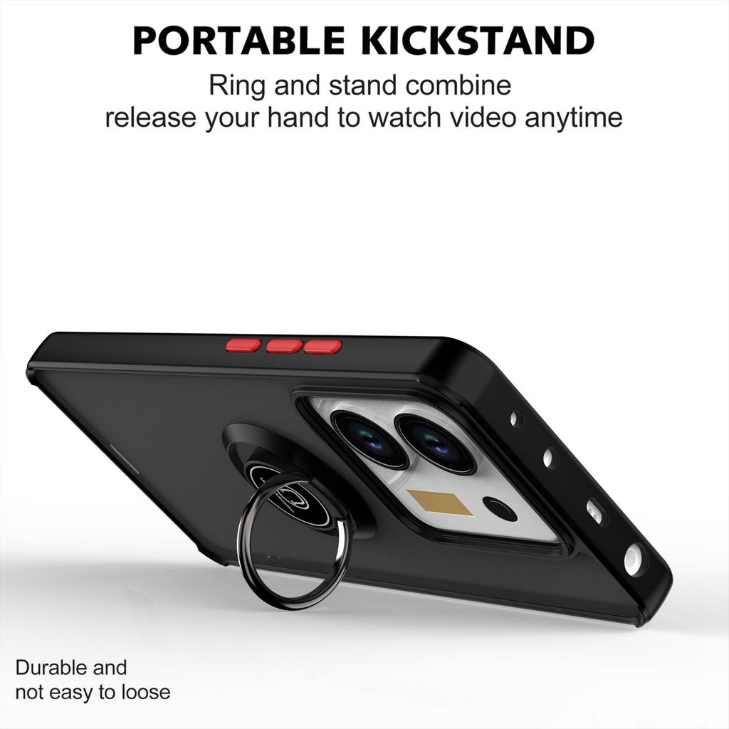 Armor Matte Case For Redmi Note 14 13 Pro Plus Ring Stand Shockproof Cover For Xiaomi 14T Pro Poco M7 F7 Pro K80 X6Pro 5G Funda