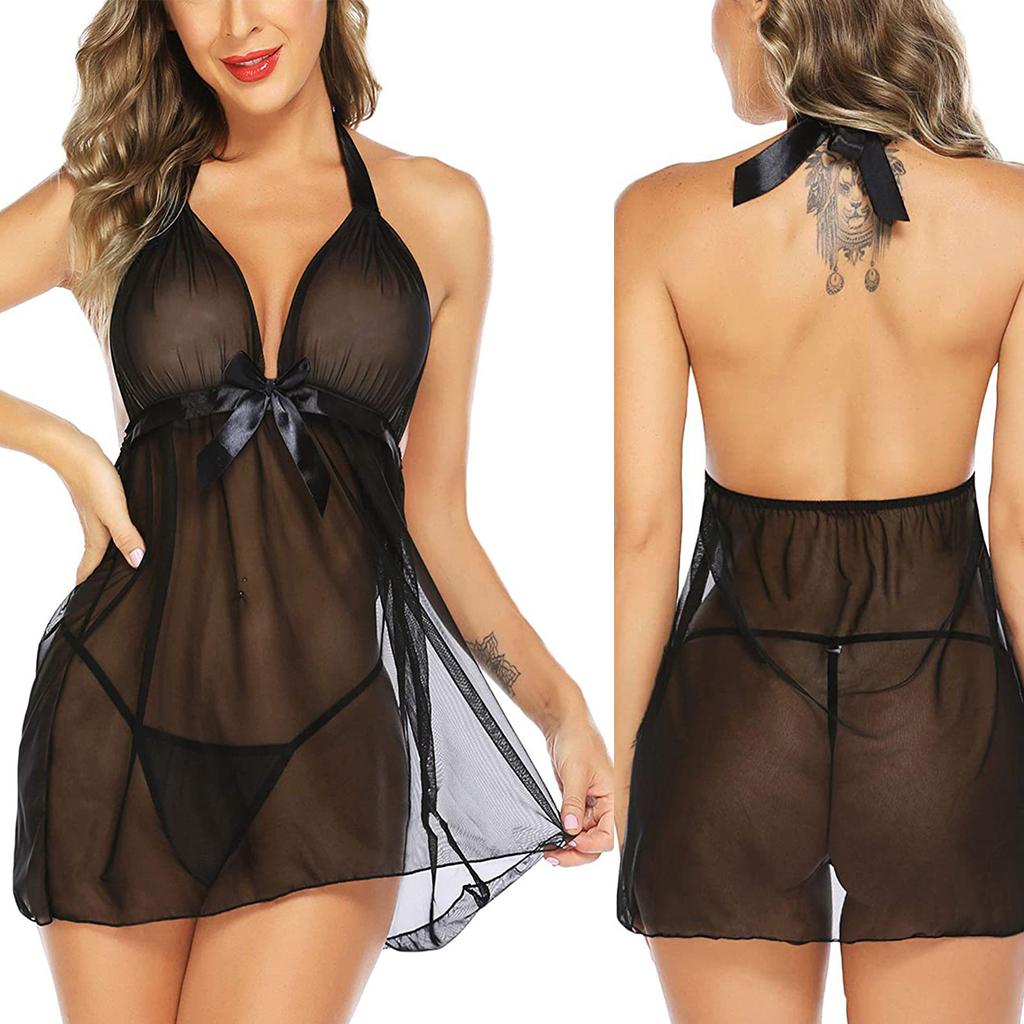 Sexy Nightdress Woman Lingerie for Sex Crotchless Backless  Hollow Open Bra Body Dress Erotic Costumes Babydoll Underwear