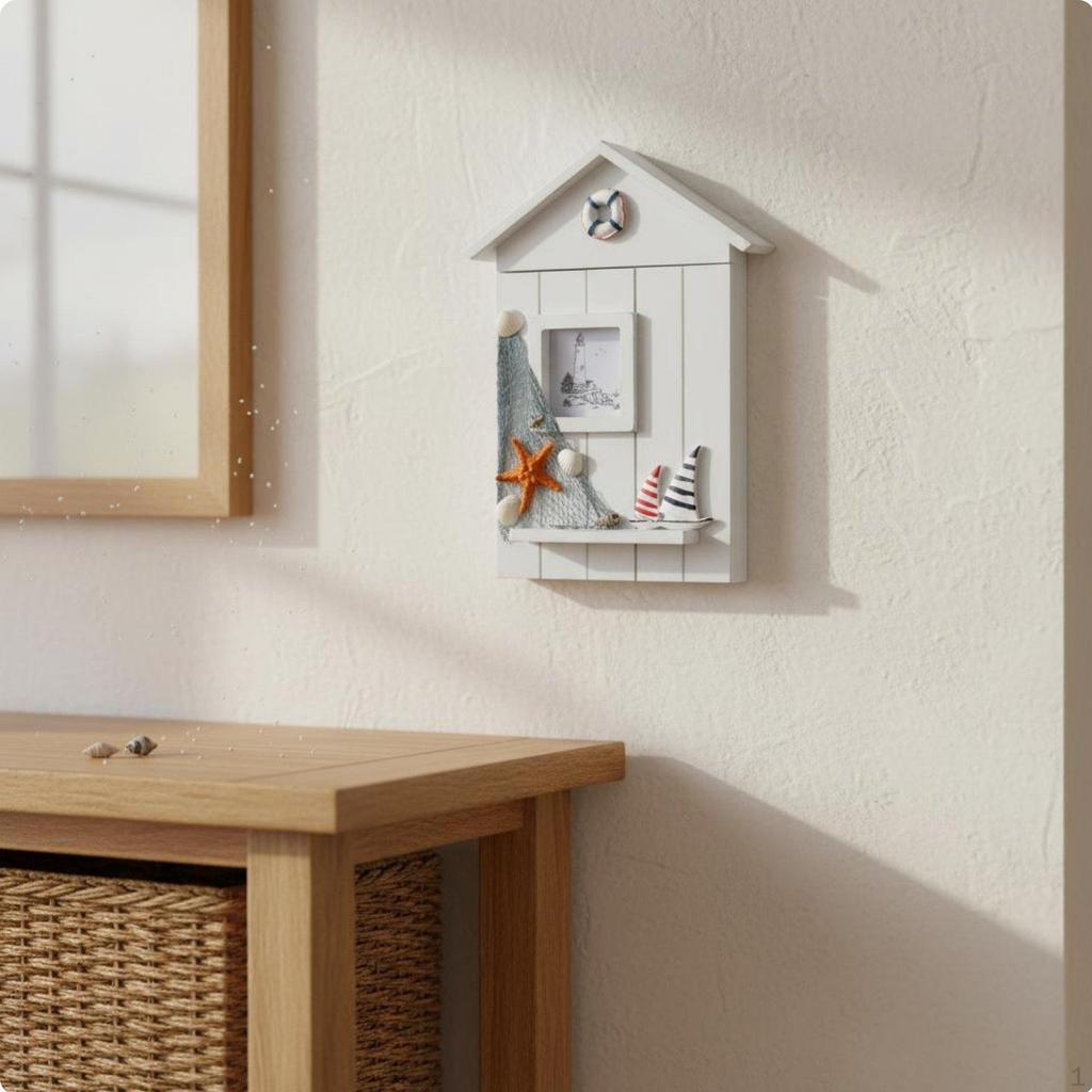 House Shaped Key Storage Box Rustic Finish Wall Mounted Space Saving for Entryway,