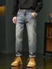 Jean fuselé à jambe droite pour homme: Pantalon décontracté tendance, ample et polyvalent pour l'automne/hiver.
